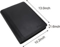 3 Ring with Writing Pad Legal Size Letter - PU Leather Professional Padfolio Folder for Interview Business, Black