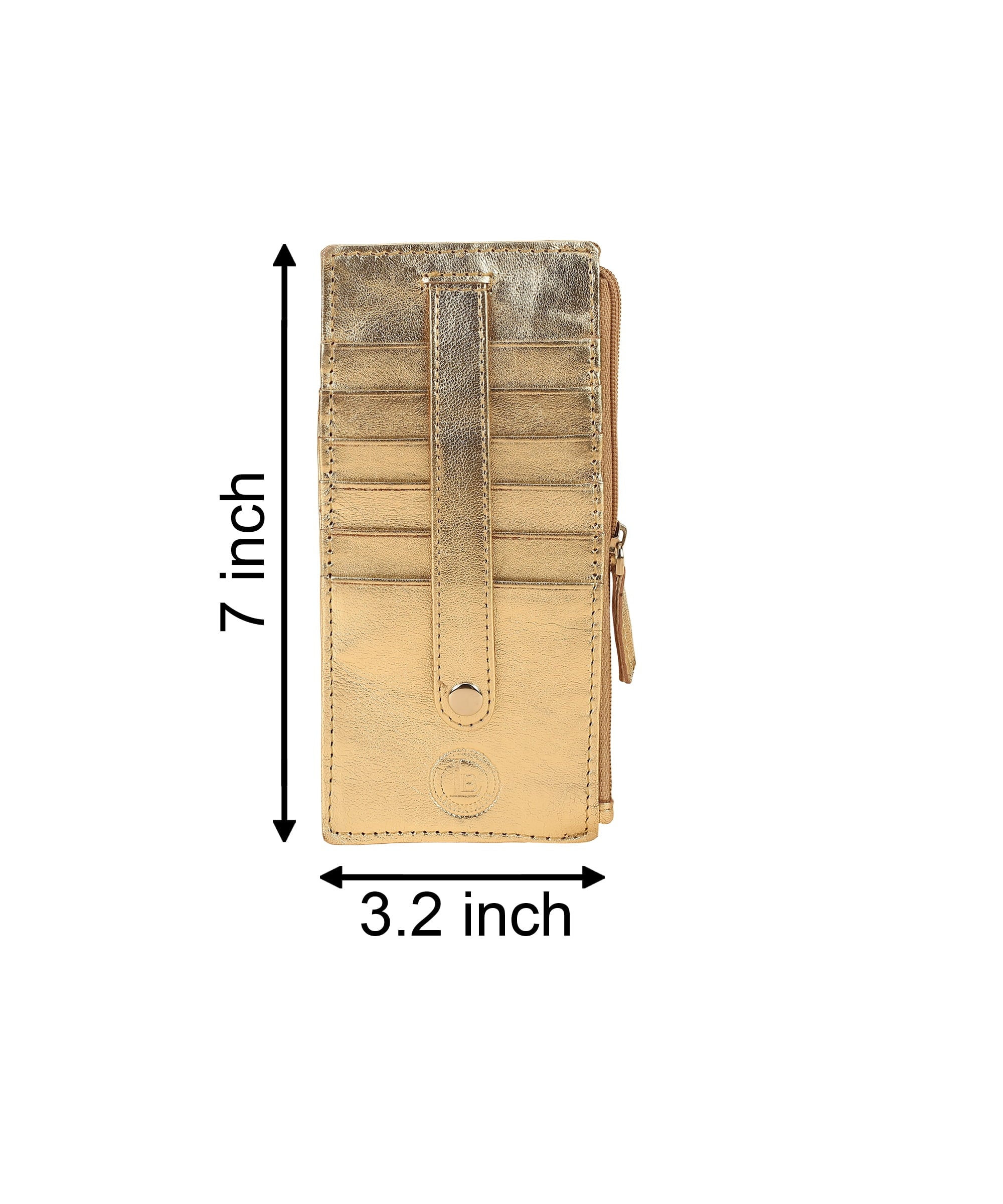 RFID Blocking Women's Wallet Vintage Leather All in One Card Case Holder Slim, Gold - Image 6