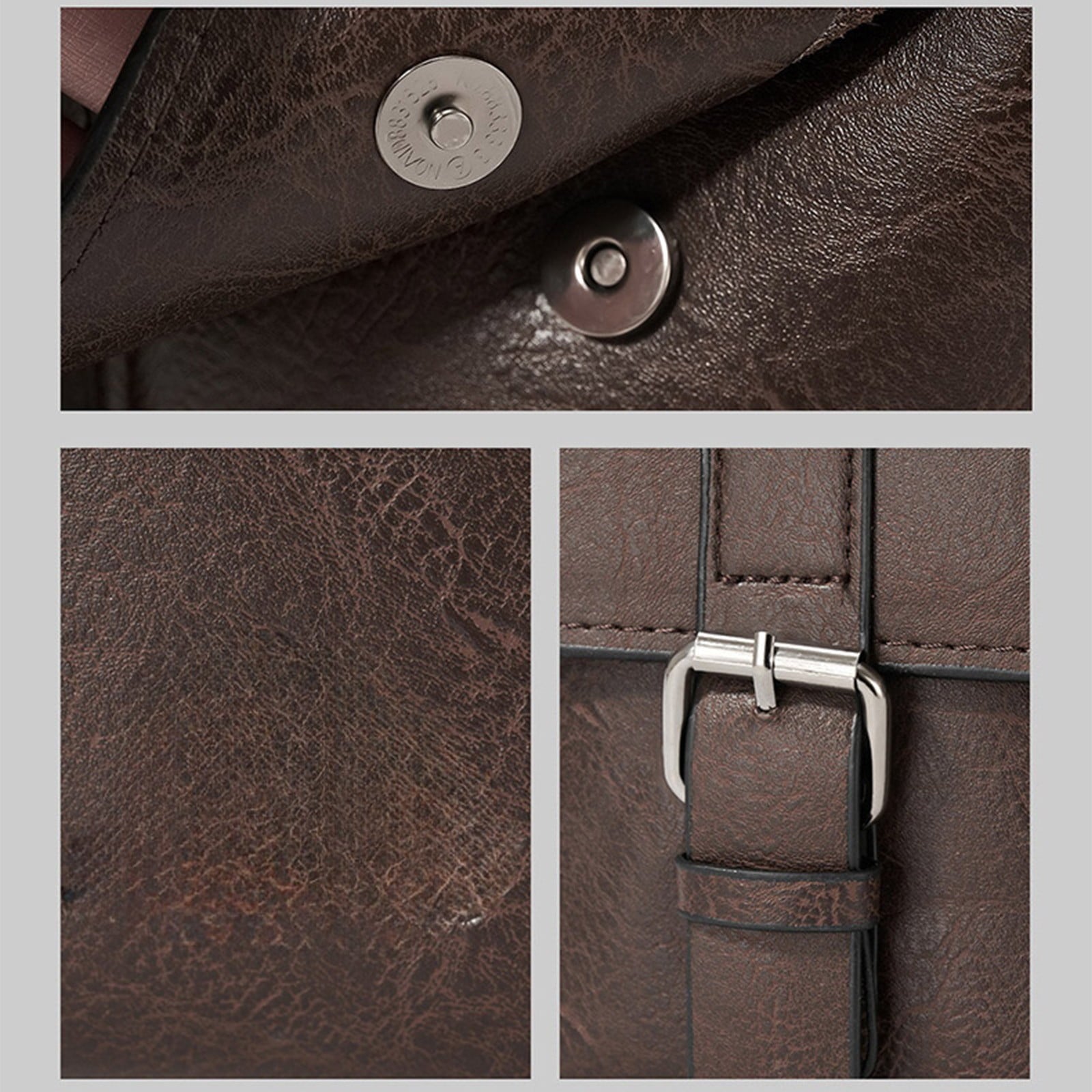 Vintage Messenger Bag for Men,Leather Computer Laptop Bag,Waterproof Briefcases for Men Retro Mens Briefcase Satchel Bag for Work Office Bus - Image 5