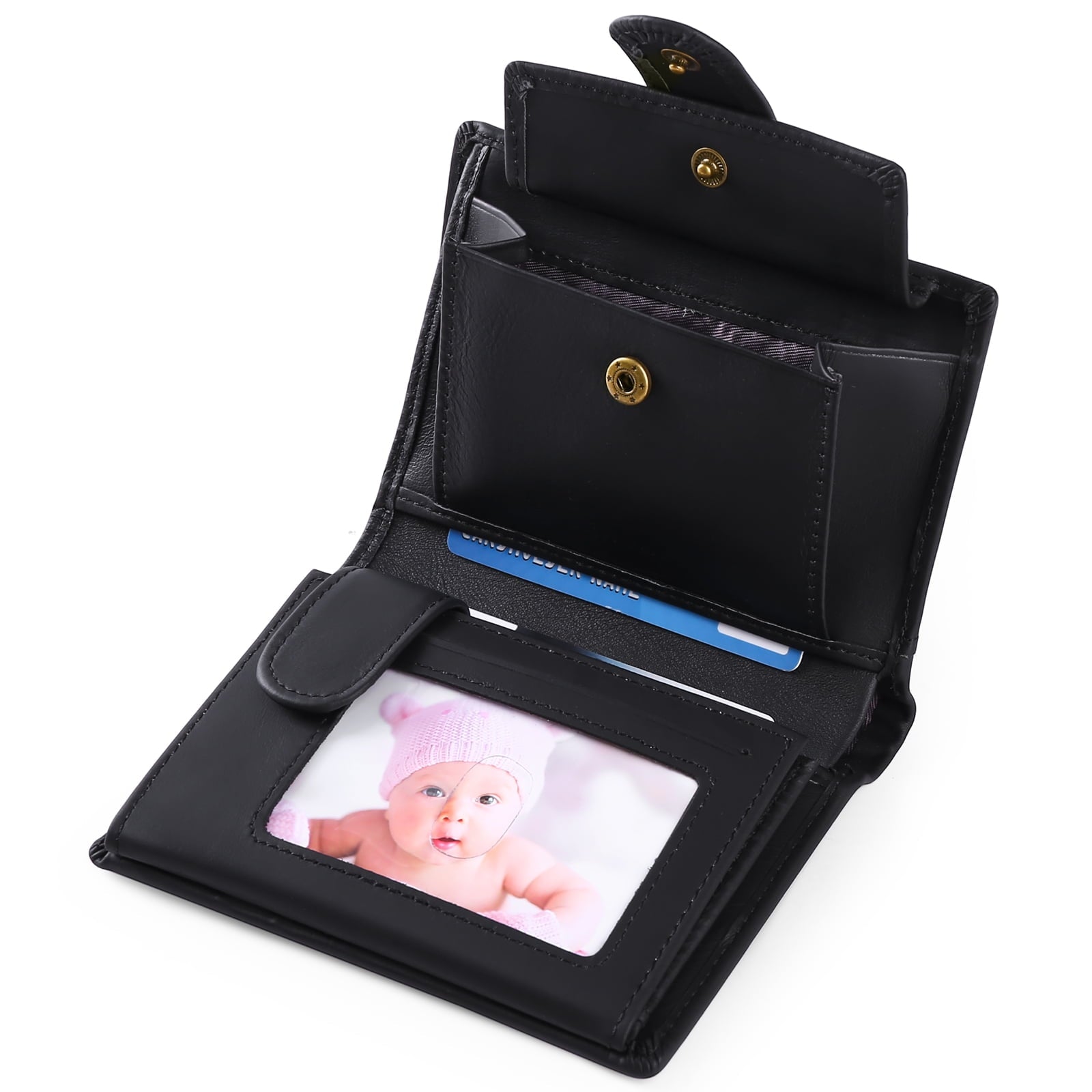 Mens Wallets with RFID Protection,Genuine Leather Wallet for Men,Trifold Wallet with 16 Card Slots & Coin Compartment - Image 4