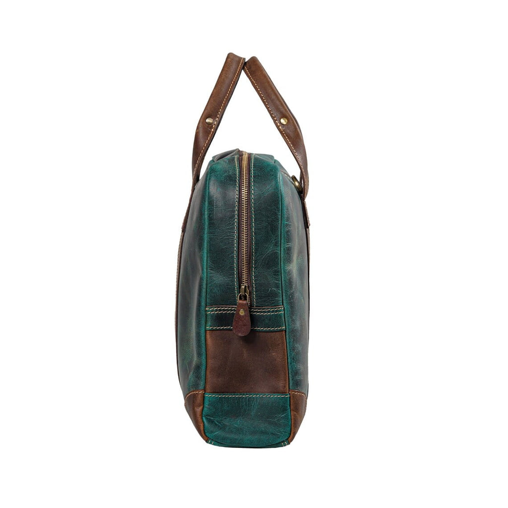 Leather Messenger Bag 16" Laptop Briefcase, Green Handbag Best Gift for Men - Image 3