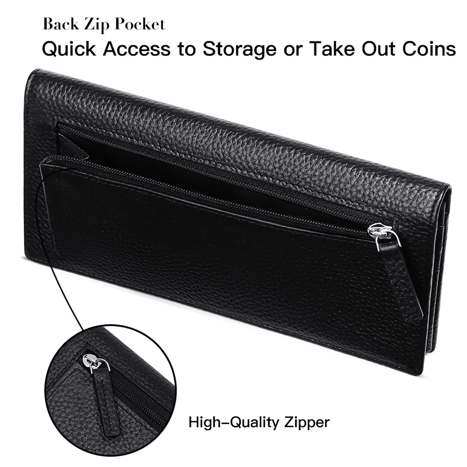 Wallets for Women RFID Blocking Ultra Slim Real Leather Credit Card Holder Clutch - Image 5