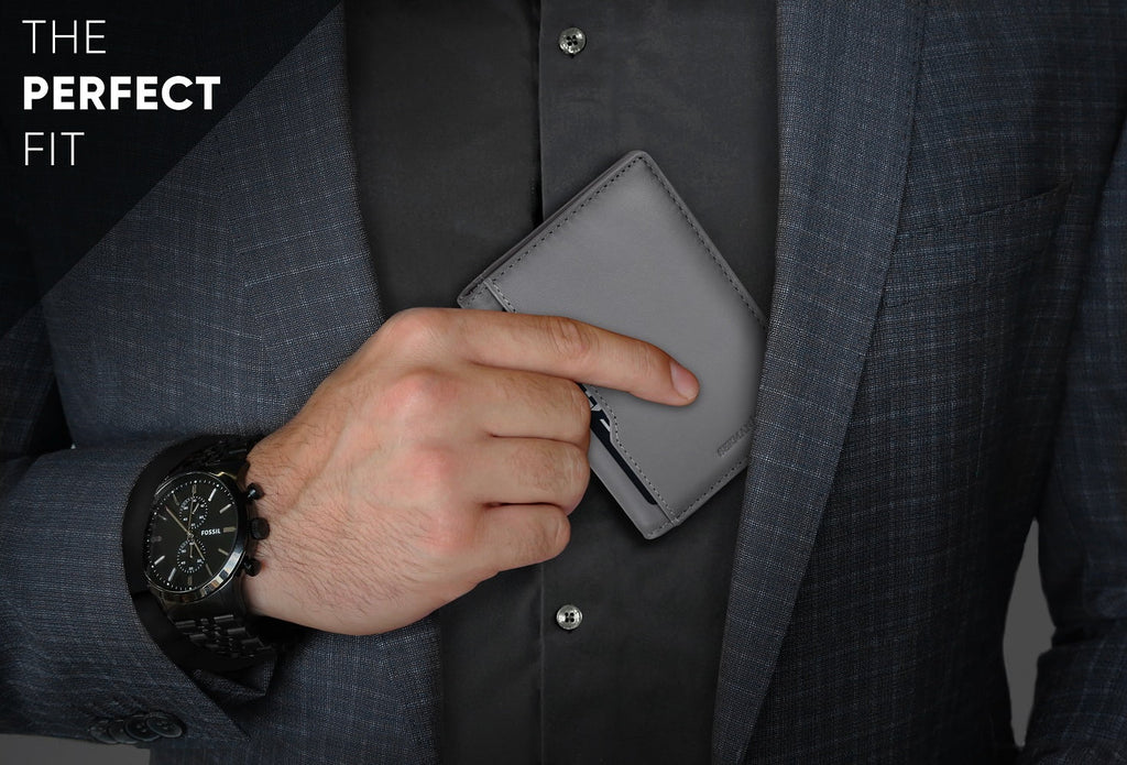 Travel Wallet | RFID Blocking | Bifold Slim Genuine Leather | Thin Minimalist | Front Pocket Wallets for Men | Billfold | Titanium Gray - Image 2