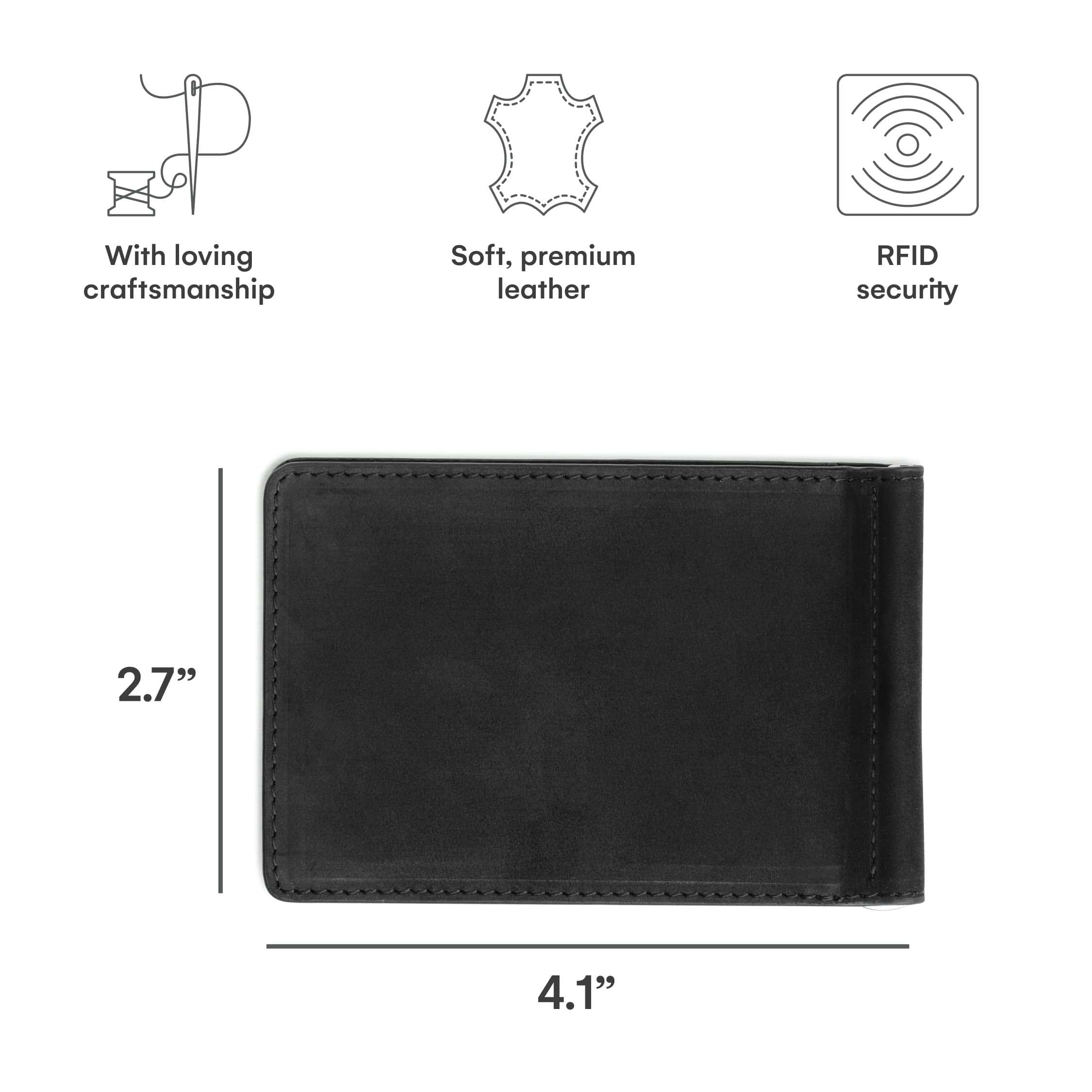 Slim Leather Wallet - Minimalist Bifold Wallet for Men - RFID Blocking Protection Money & Card Holder - Durable & Functional Front Pocket Wa - Image 5