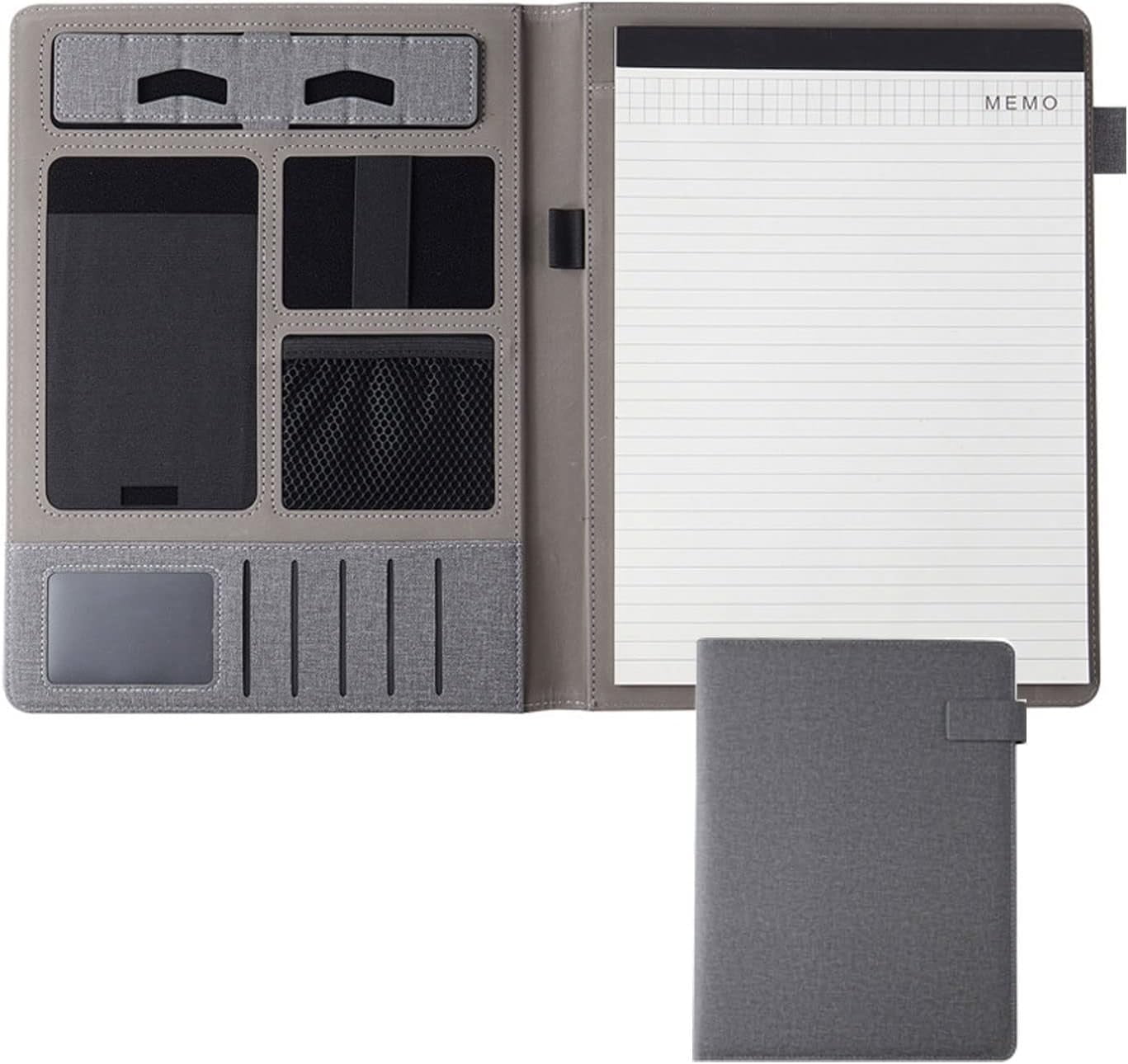 Business Portfolio Padfolio, Multifunctional Briefcase Organizer with Tablet Stand, Leather Document Folder for Women... - Image 2