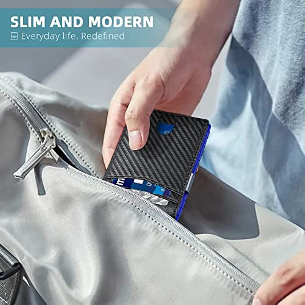 Wallet for Men Slim,Genuine Leather Mens Wallet RFID Blocking Credit Card Holder with Money Clip - Image 2