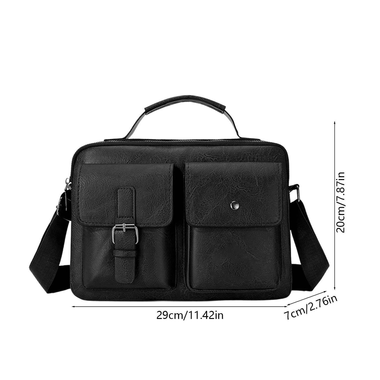 Vintage Messenger Bag for Men,Leather Computer Laptop Bag,Waterproof Briefcases for Men Retro Mens Briefcase Satchel Bag for Work Office Bus - Image 3
