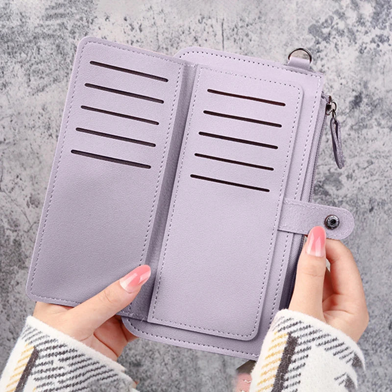 Leather Wallets for Women Slim Wallets Ladies Credit Card Holder Zipper Pocket Holder, Multi Card Holder Clutch Coin Purse - Image 4