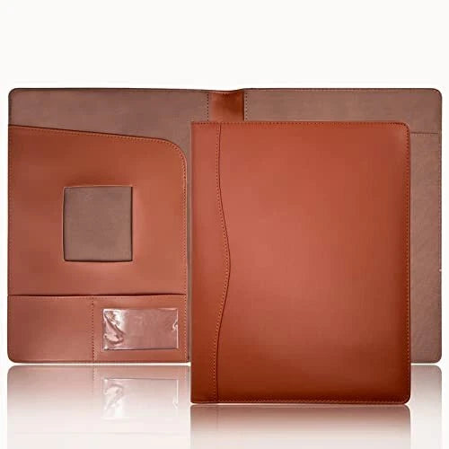 (Brown) Leather Portfolio Folder Padfolio Business Padfolio Organizer Document - Image 2