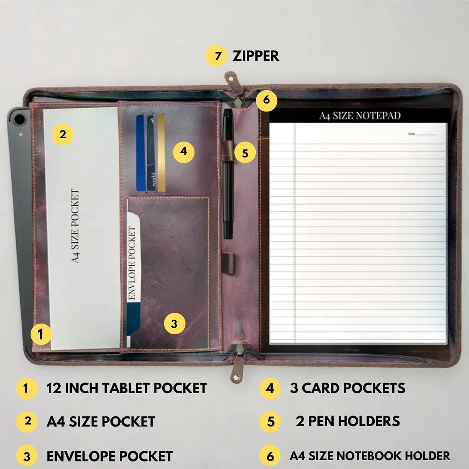 Professional Padfolio Portfolio with Luxury Pen for Business Meetings - Image 4