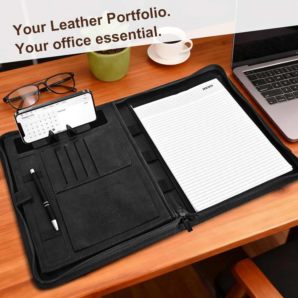 for Men with Laptop Pocket and Phone Stand, Christian Religious Gift Padfolio Binder Organizer for Business School Tr... - Image 3