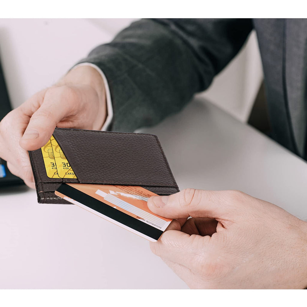 Ultra Thin Leather Credit Card Case, Credit Card Holder with ID Window, Slim Minimalist, Suitable for Daily Use, Wall... - Image 3
