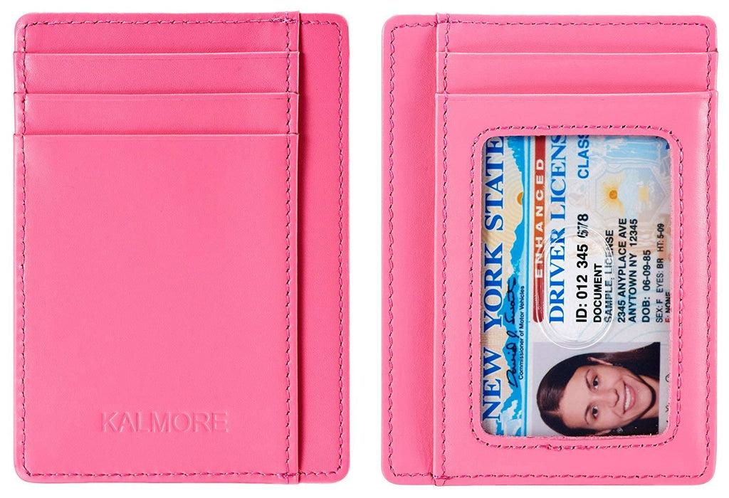 Men's RFID Blocking Slim Leather Business Card Holder 6 Slots, Black - Image 5