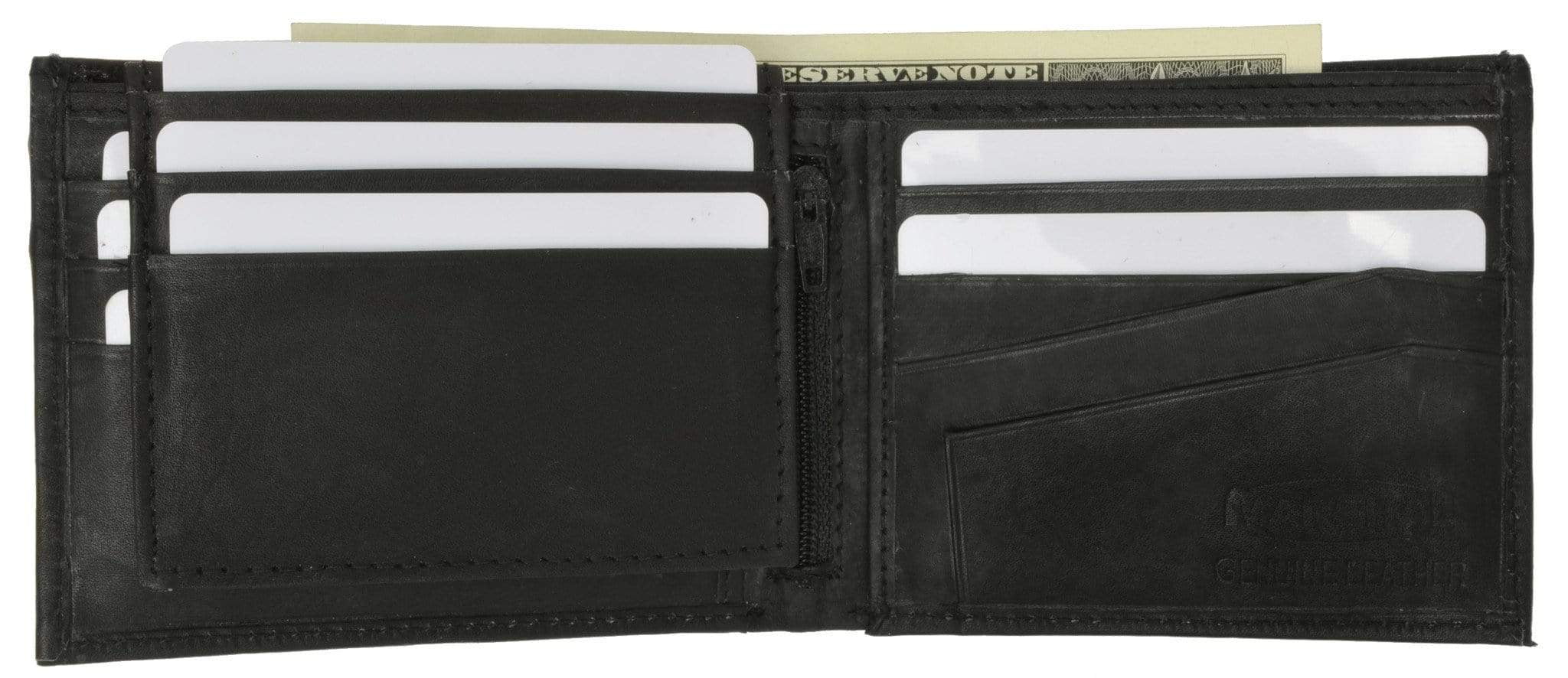 Cowhide Leather Removable Card ID Holder Mens Bifold Wallet 533 CF - Image 2