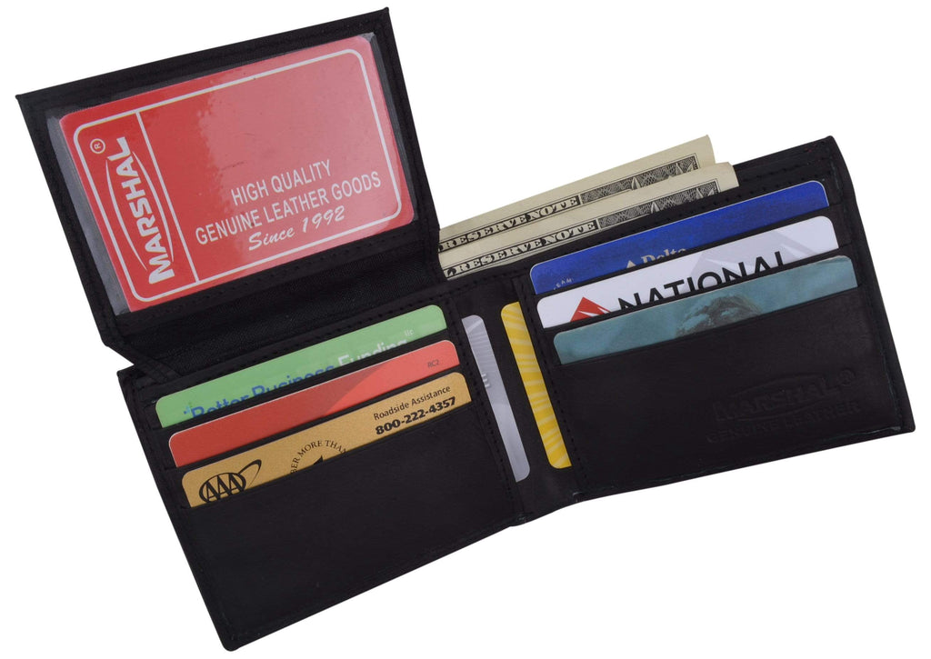 Bifold Mens Smooth Genuine Leather Flap Up ID Wallet 1153 CF - Image 6