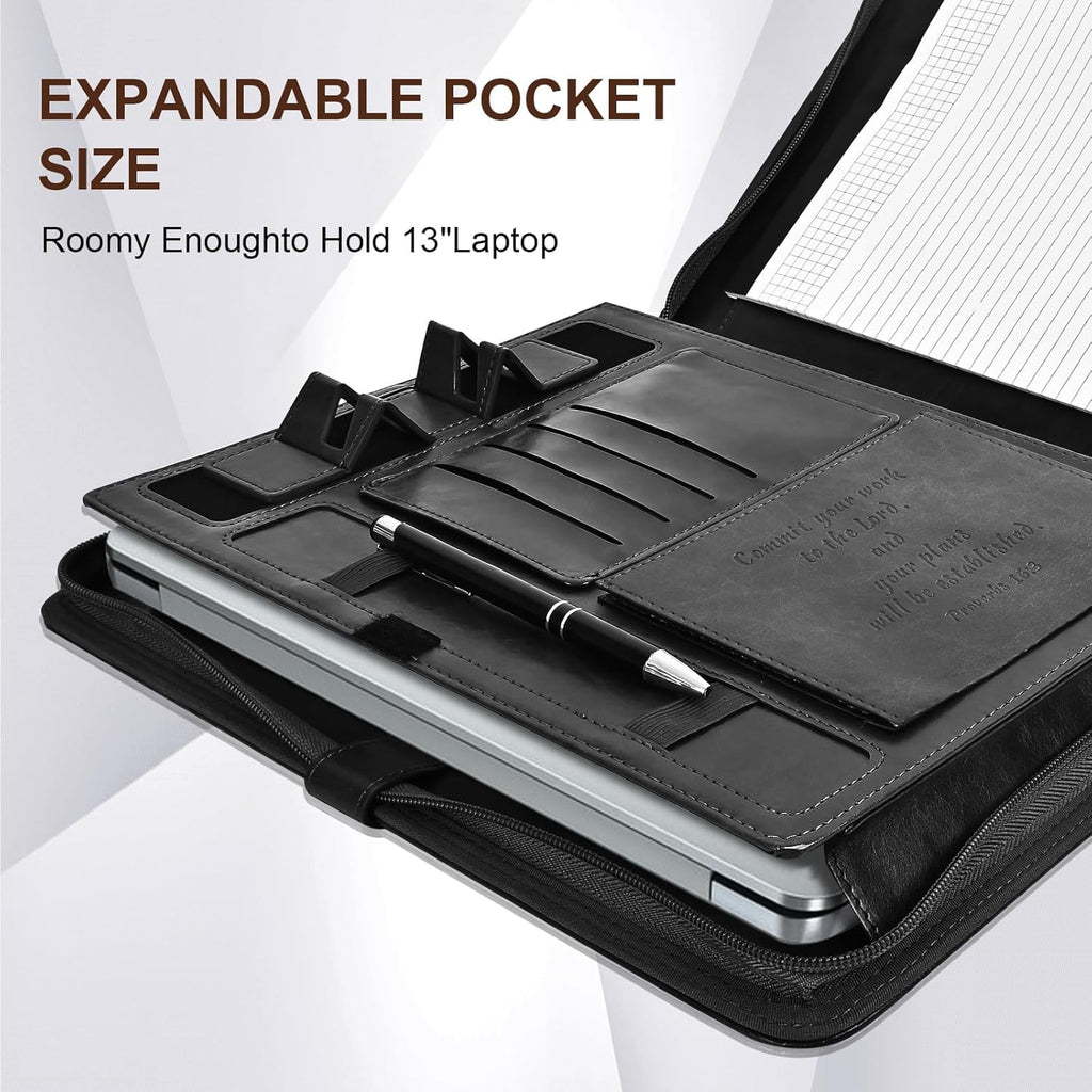 for Men with Laptop Pocket and Phone Stand, Christian Religious Gift Padfolio Binder Organizer for Business School Tr... - Image 5