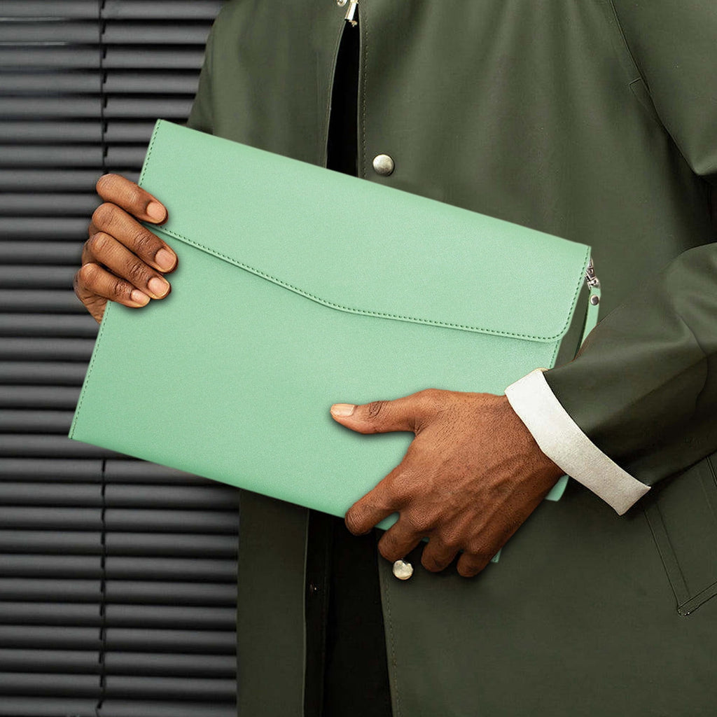 Leather Document Portfolio Folder Waterproof File Bag For Business Meeting A4 Size Padfolio With Zipper Professional - Image 5