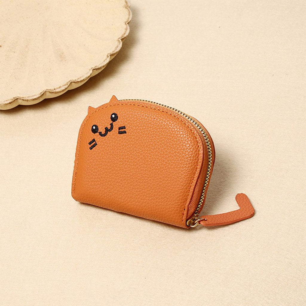 for Women,Small Wallet Slim Leather Business Organizer Case with Zipper & Keychain - Image 2