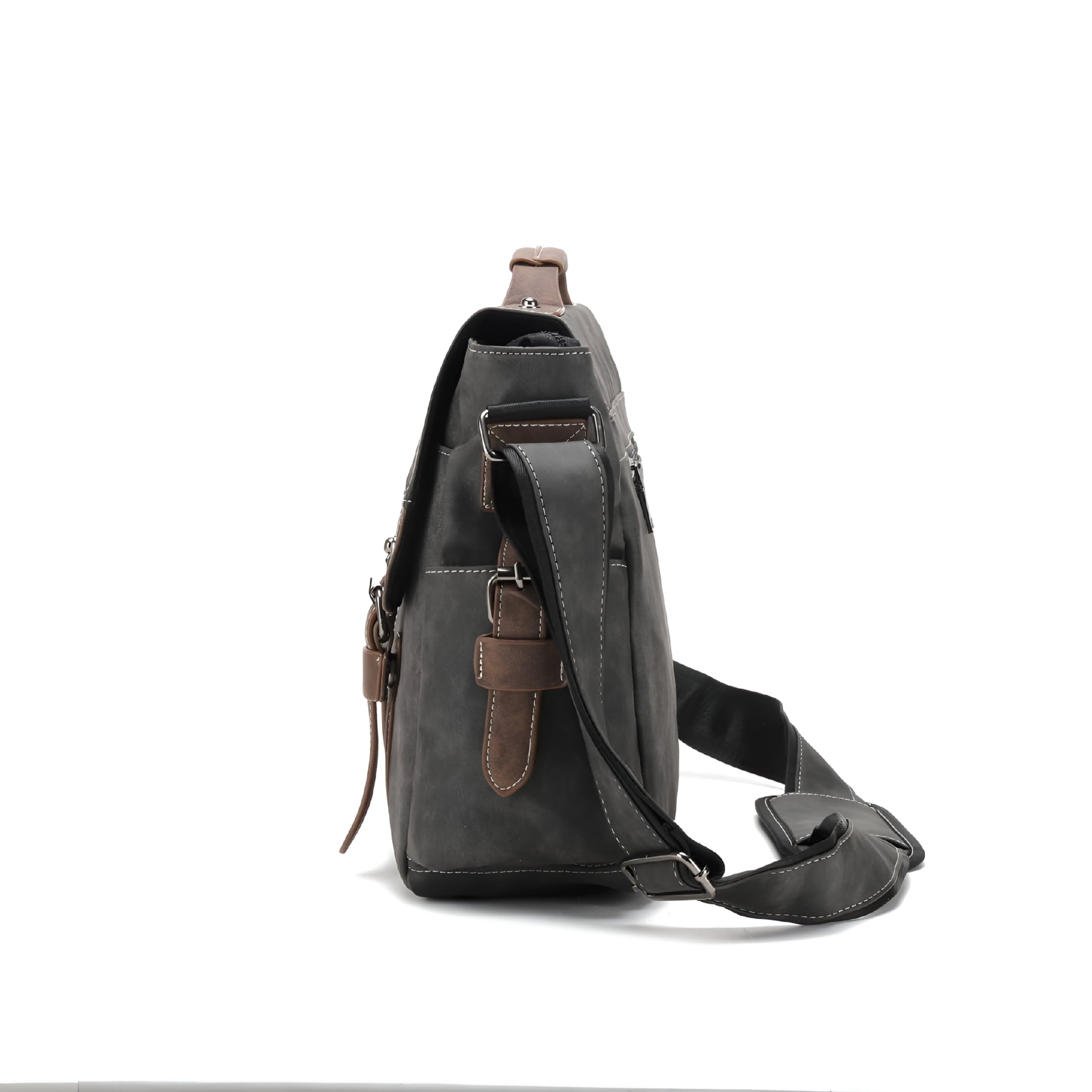 Men's Vintage Designer Briefcase PU Leather Tote Business Office Messenger Bag Casual Solid Computer Laptop Handbag - Image 6