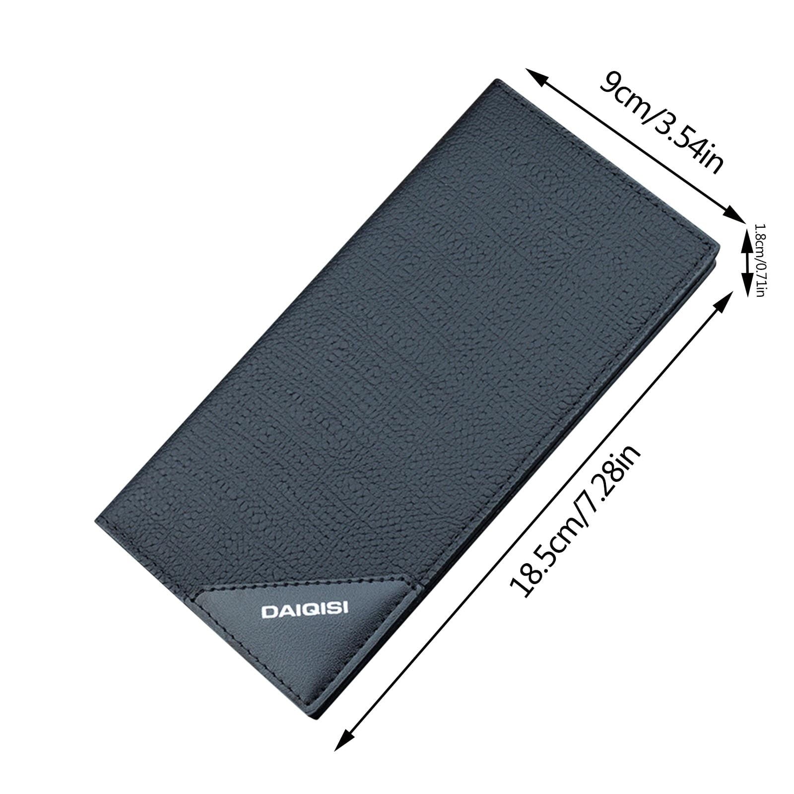 For Men Slim Leather Checkbook ID/Credit Card Holder Bifold Wallet - Image 3