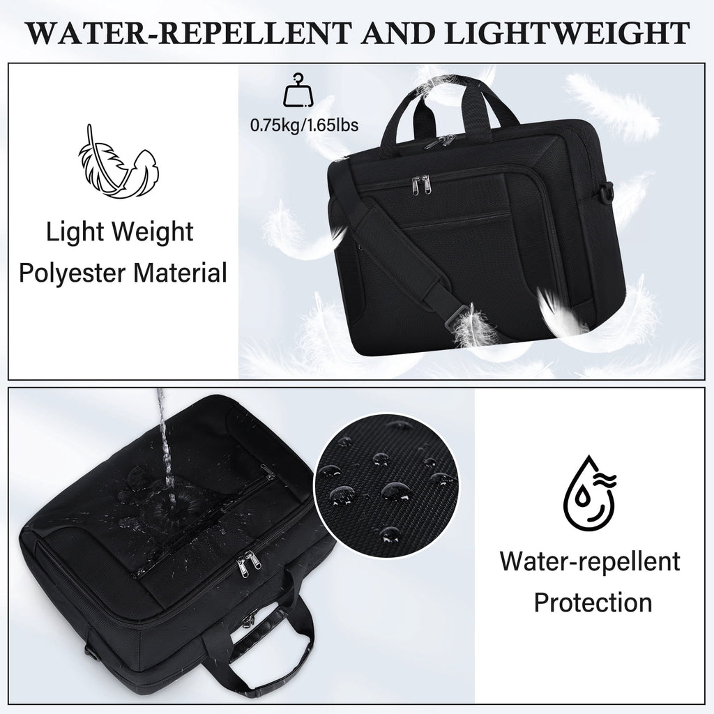 Laptop Bag 17.3 Inch Laptop Briefcase for Men Women Large Waterproof Laptop Case Business Office Work Computer Bag Adjustable Shoulder Messe - Image 2