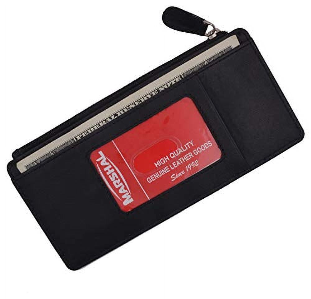 Leather All in One Card Case Holder Slim Wallet With a Card Protection Strap - Image 2