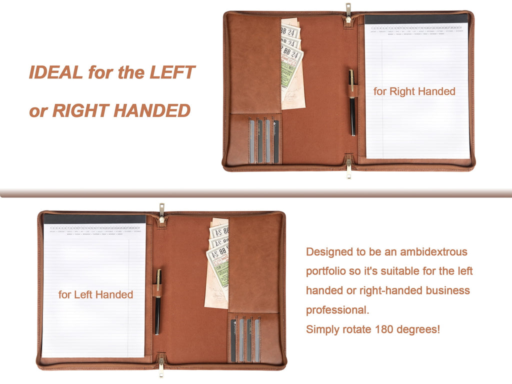 AZXCG Lightweight Slim Padfolio Folder for Women, Interview Resume Legal Document Organizer & Business Card Holder, with A4 Letter-Sized Not - Image 5