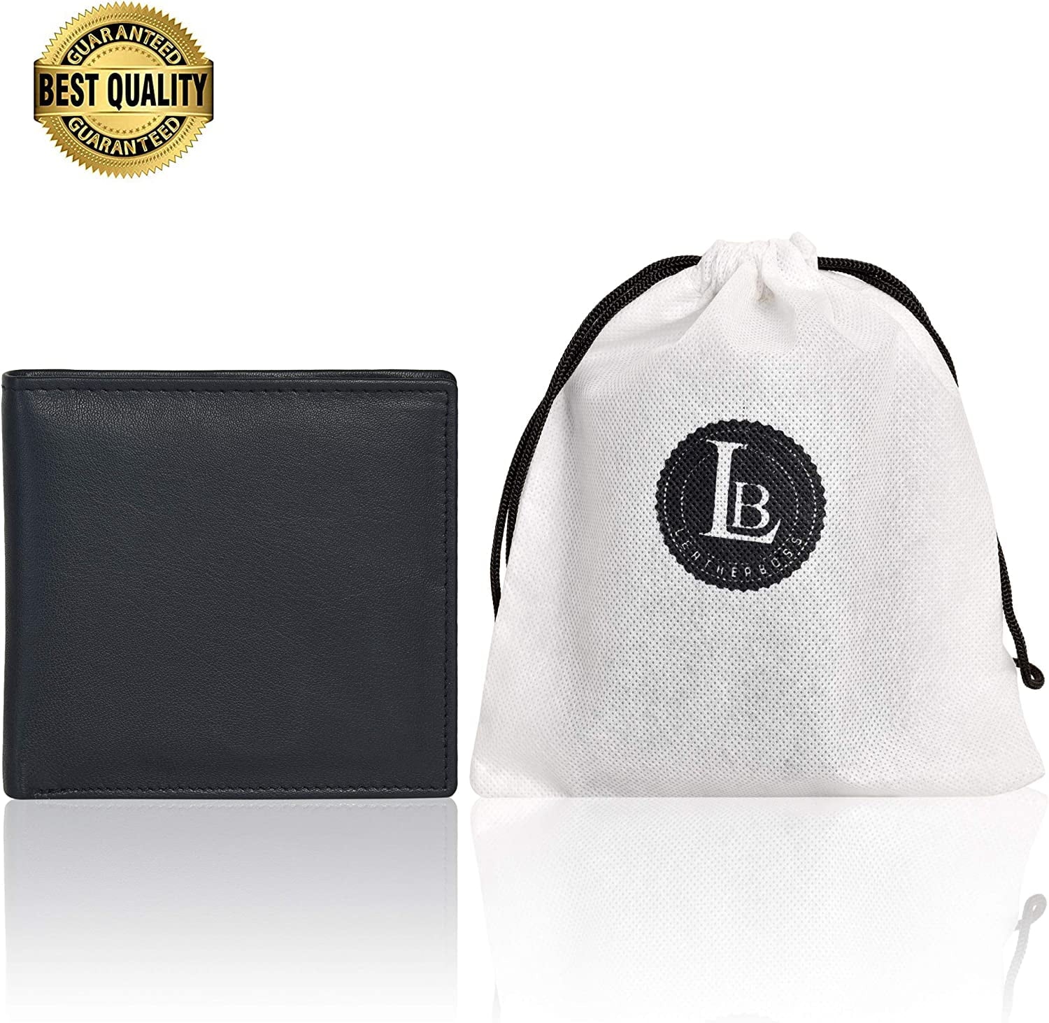 Men's Bifold Leather Hipster wallet with middle flap - 16 credit card slots - Image 3
