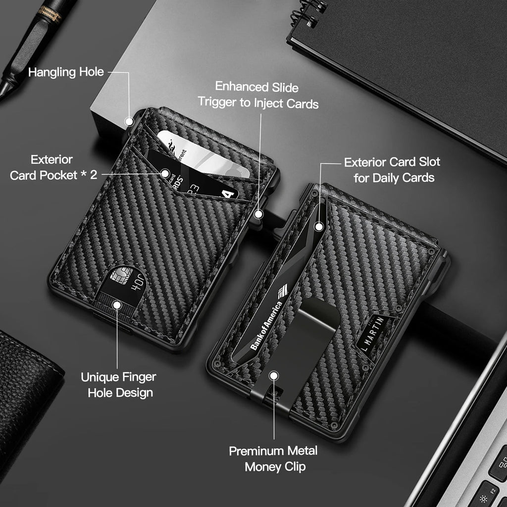 RFID Blocking Wallet for Men - Premium Genuine Leather Slim Bifold Minimalist Wallet with Secure Money Clip, Ample Ca... - Image 6