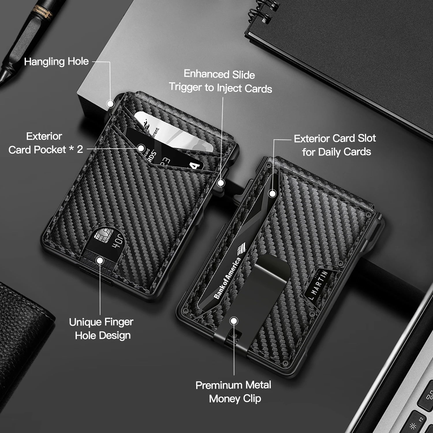 RFID Blocking Wallet for Men - Premium Genuine Leather Slim Bifold Minimalist Wallet with Secure Money Clip, Ample Ca... - Image 6