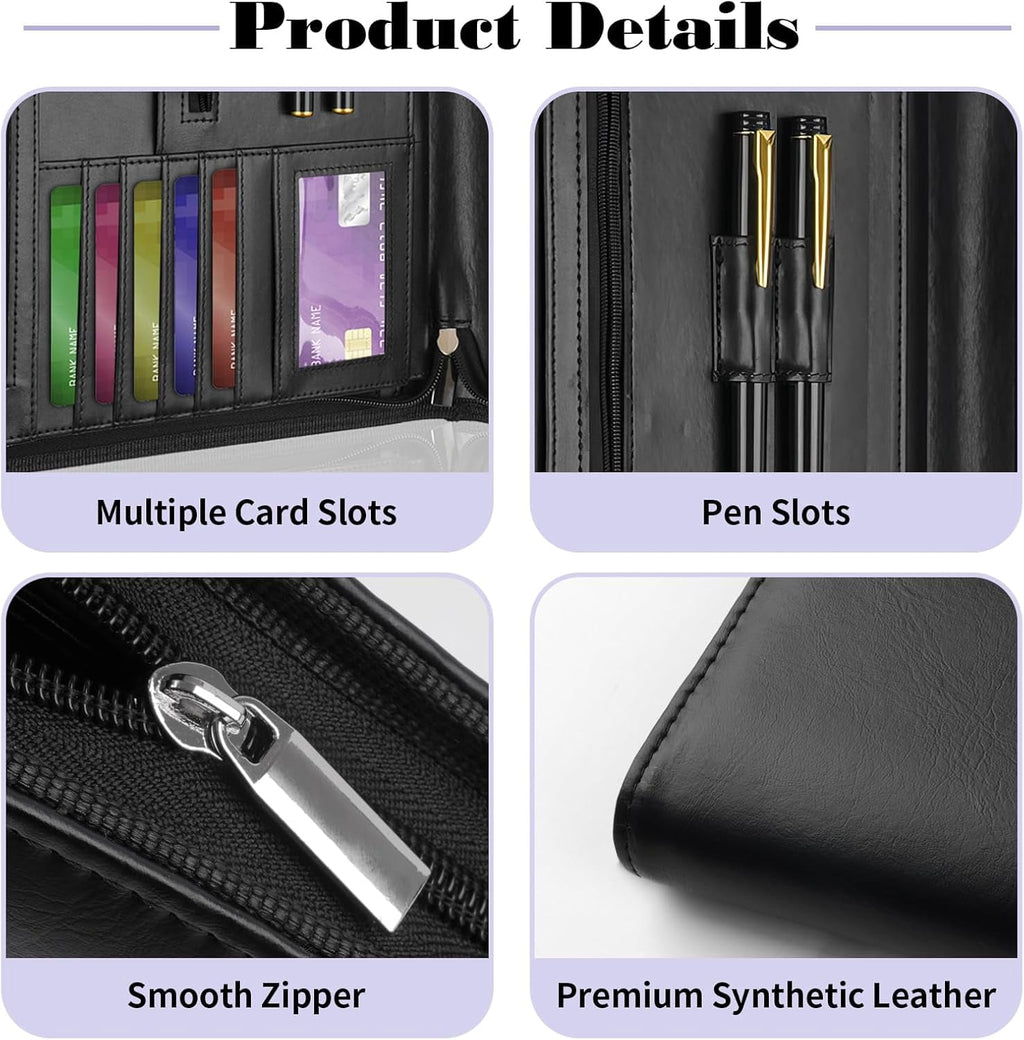 bINDER oRGANIZER, WITH 25 pAGES nOTEPAD & 13" tABLET sLEEVE, pROFESSIONAL cONFERENCE mEETING bUSINESS zIPPER fOLDER F... - Image 6