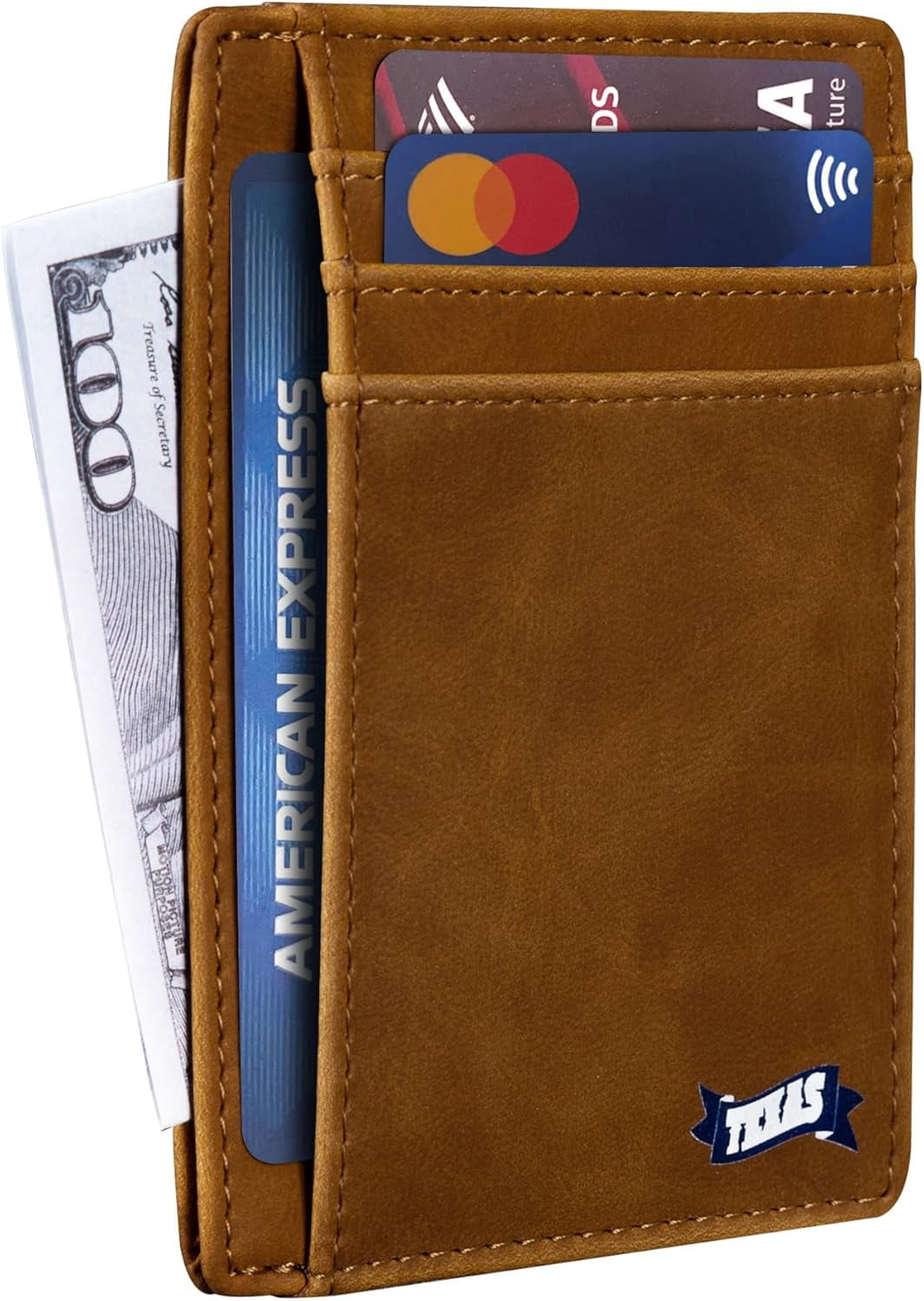 Gift for Texans and their lovers (Texas Lucky Charm on Cardholder Slim Front Pocket Wallet, PU Leather, Khaki, Card H... - Image 4