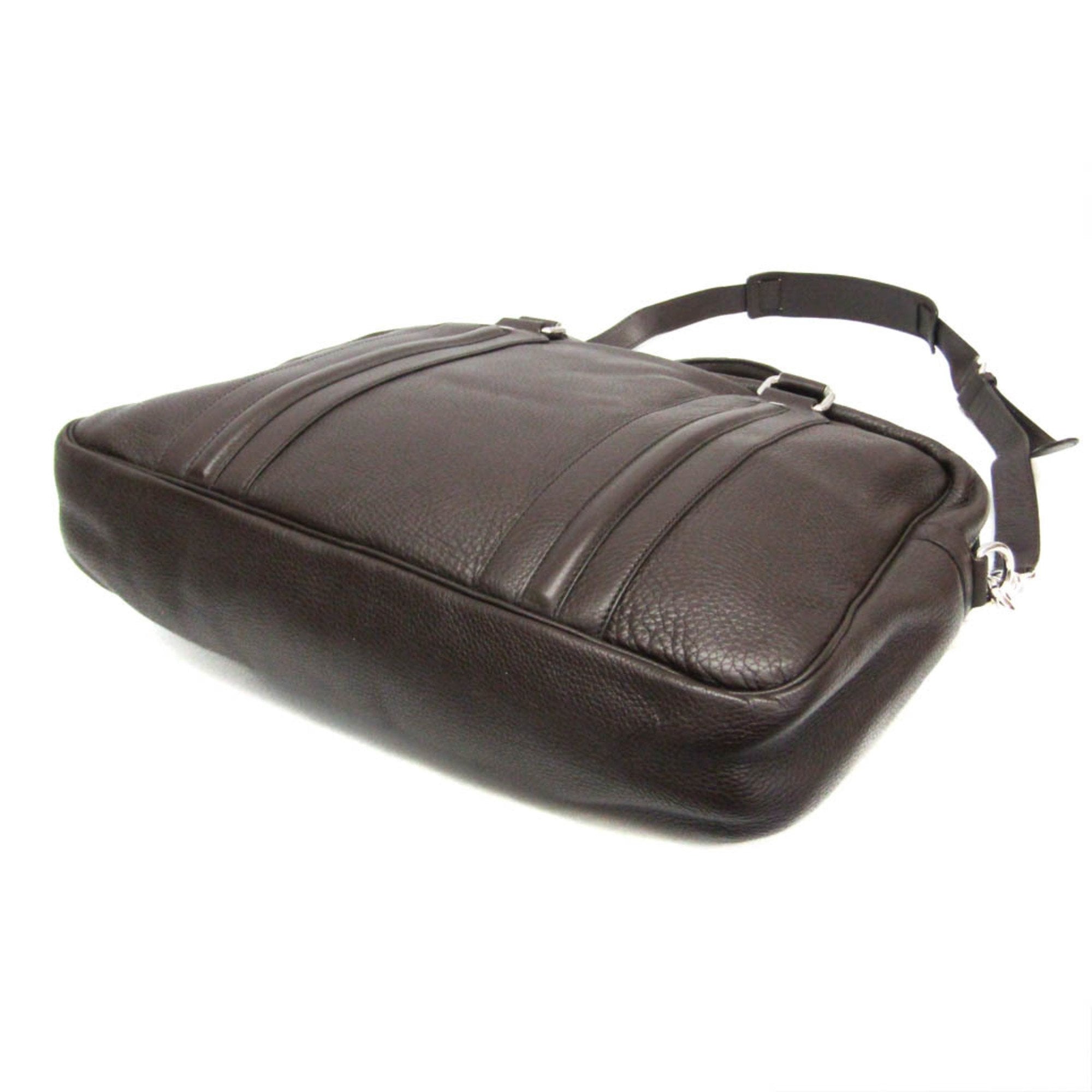 Pre-Owned Gucci Business Bag 231850 Men's Leather Briefcase,Shoulder Bag Dark Brown (Good) - Image 2