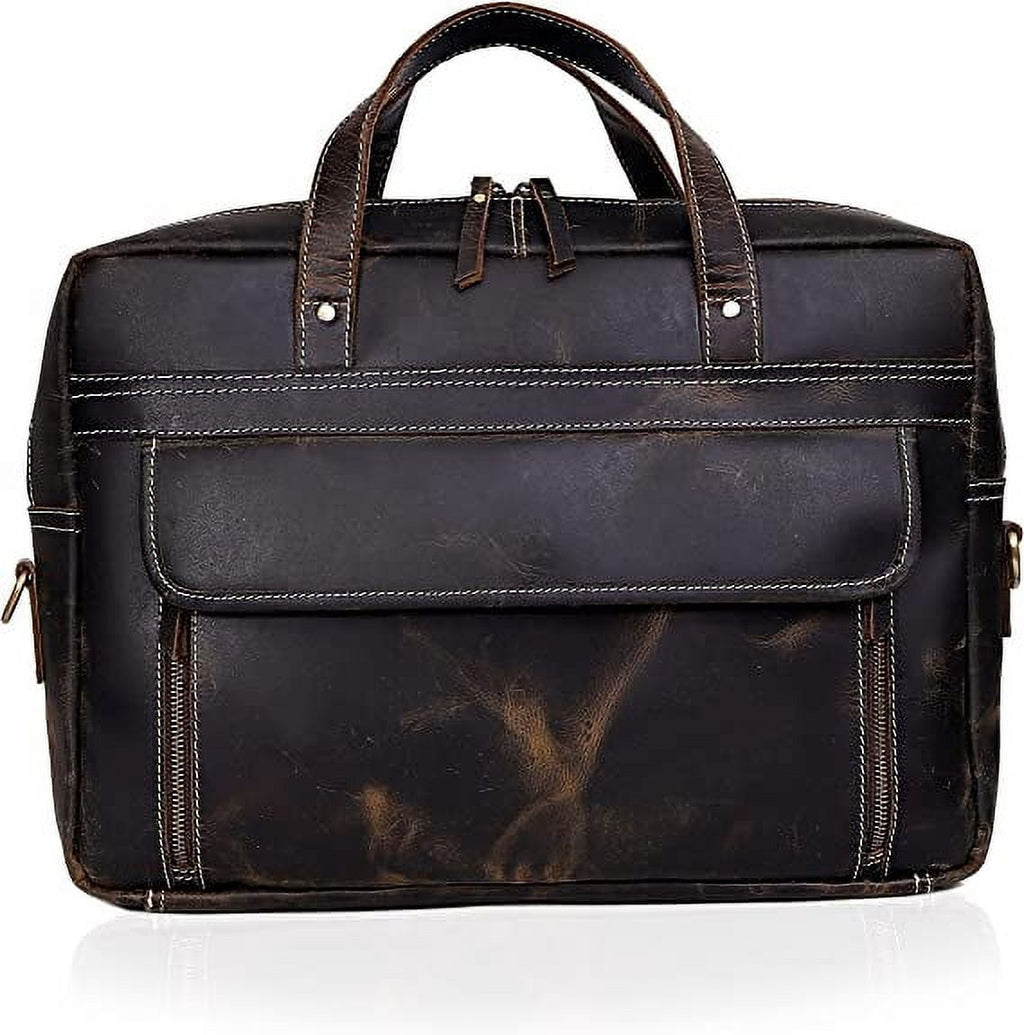 18 Inch Leather briefcases Laptop Messenger Bags for Men and Women Best Office School College Satchel Bag - Image 2