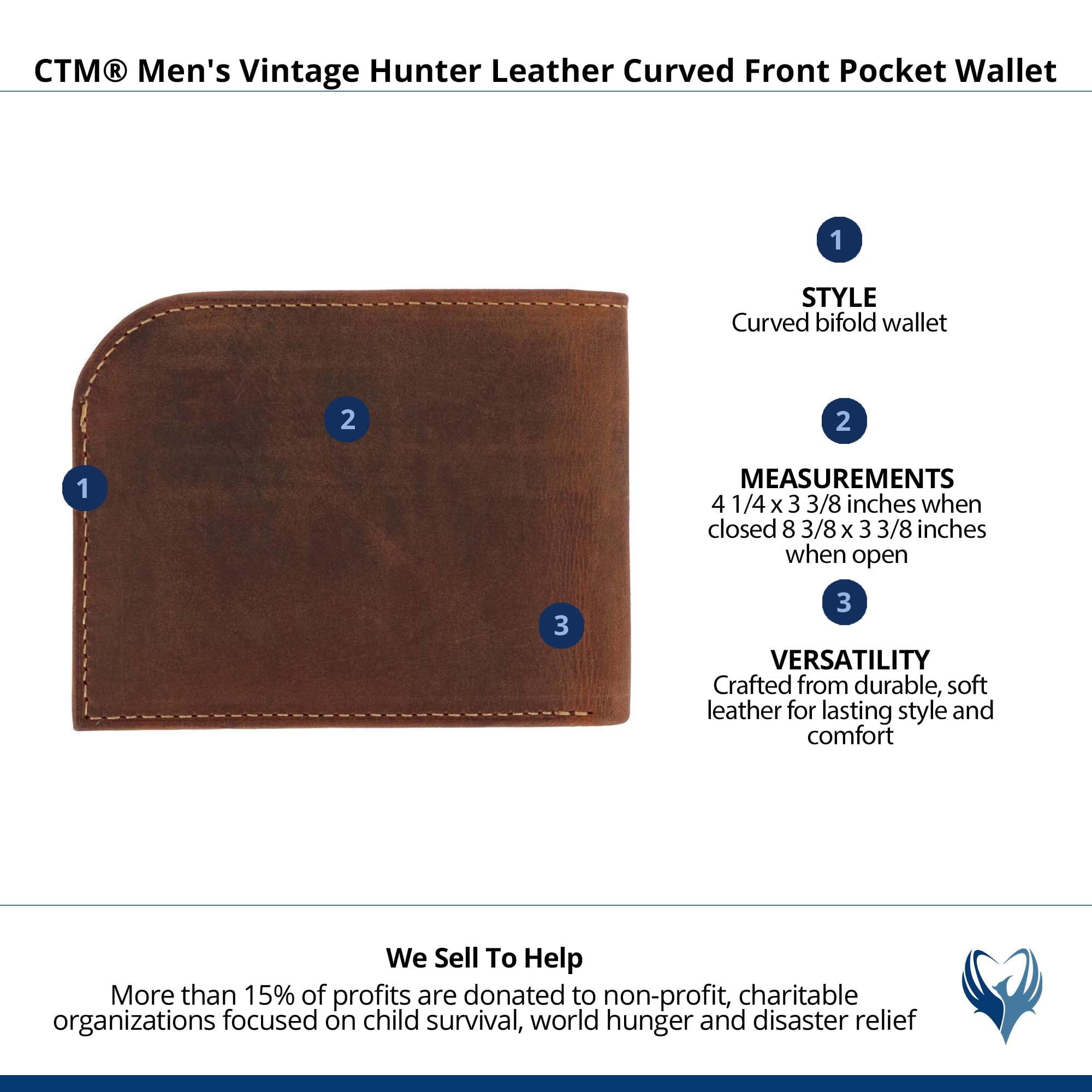 Vintage Hunter Leather Curved Front Pocket Wallet (Men) - Image 5