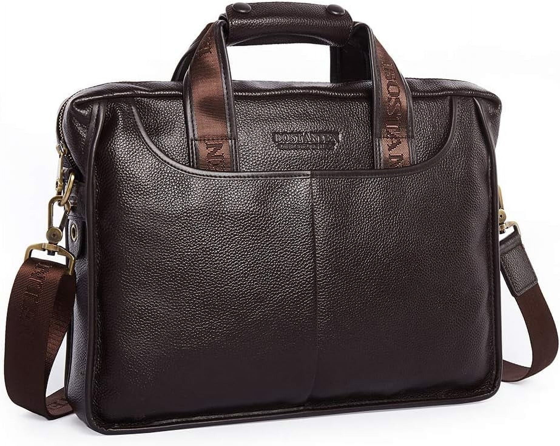 Leather Briefcase Handbag Messenger Business Bags for Men - Image 2