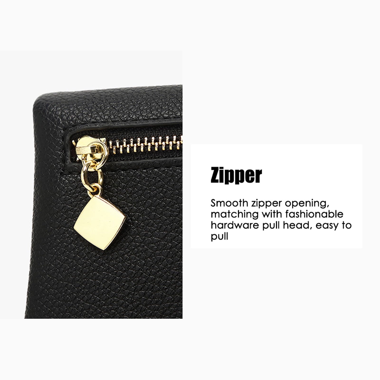 Women's Small Bifold Leather wallet Ladies Wristlet with Card holder id window Mini Slim Coin Purse Removable Card Sleeve - Image 6