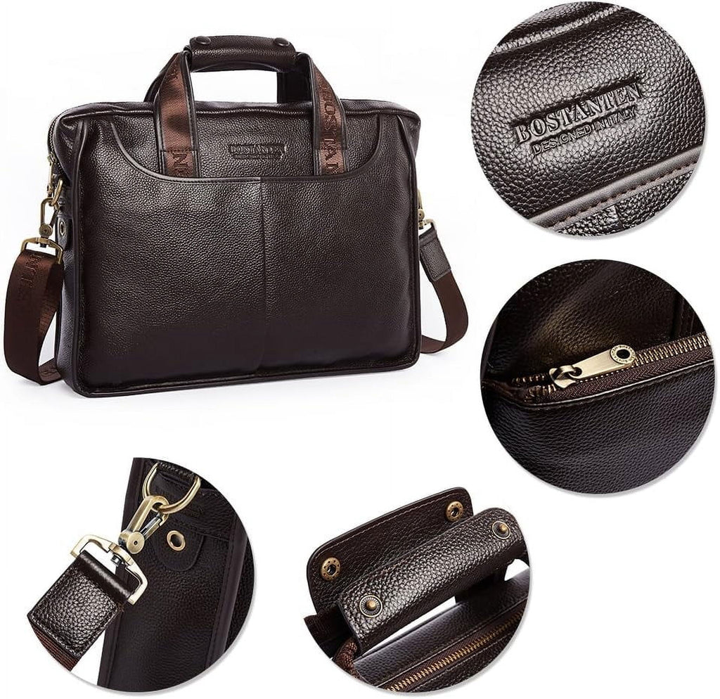Leather Briefcase Handbag Messenger Business Bags for Men - Image 5