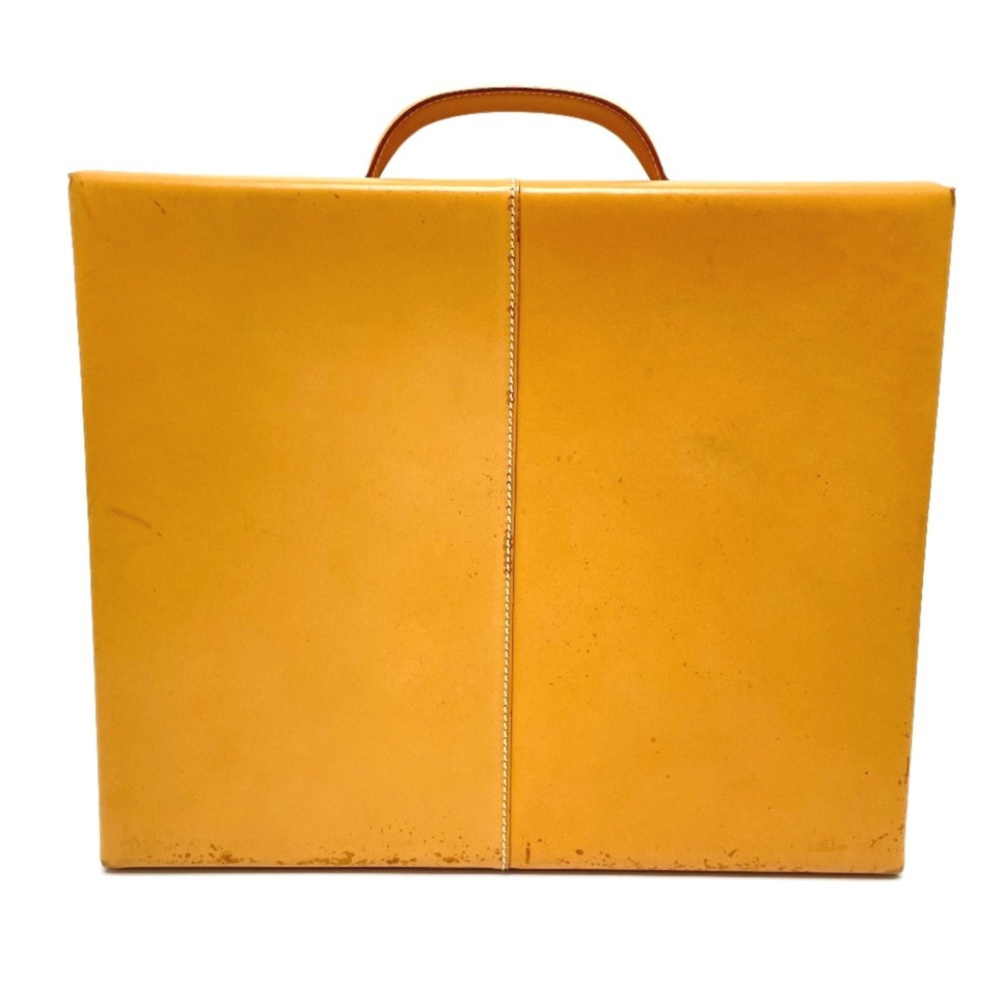 Pre-Owned HERMES Air Light MM Briefcase Handbag Leather Men's Natural Beige (Fair) - Image 2