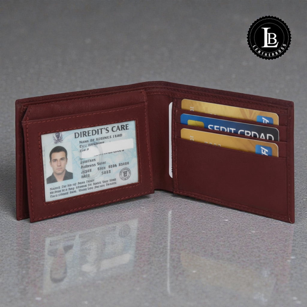 Genuine Leather Minimalist Bifold Wallets For Men RFID Blocking Slim Mens Wallet - Image 3