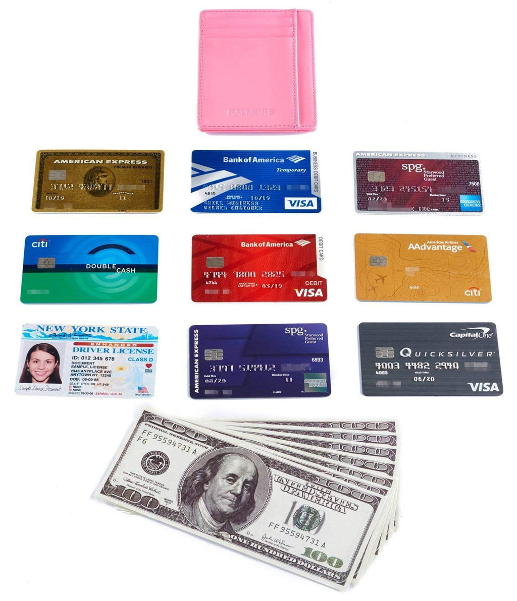 Men's RFID Blocking Slim Leather Business Card Holder 6 Slots, Black - Image 6