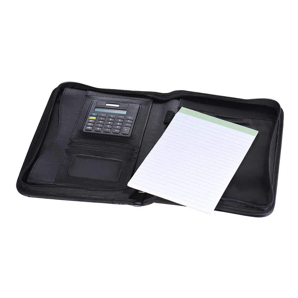 Portable Professional Business Portfolio Padfolio Folder Document Case Organizer A5 PU Leather Zippered Closure with ... - Image 2