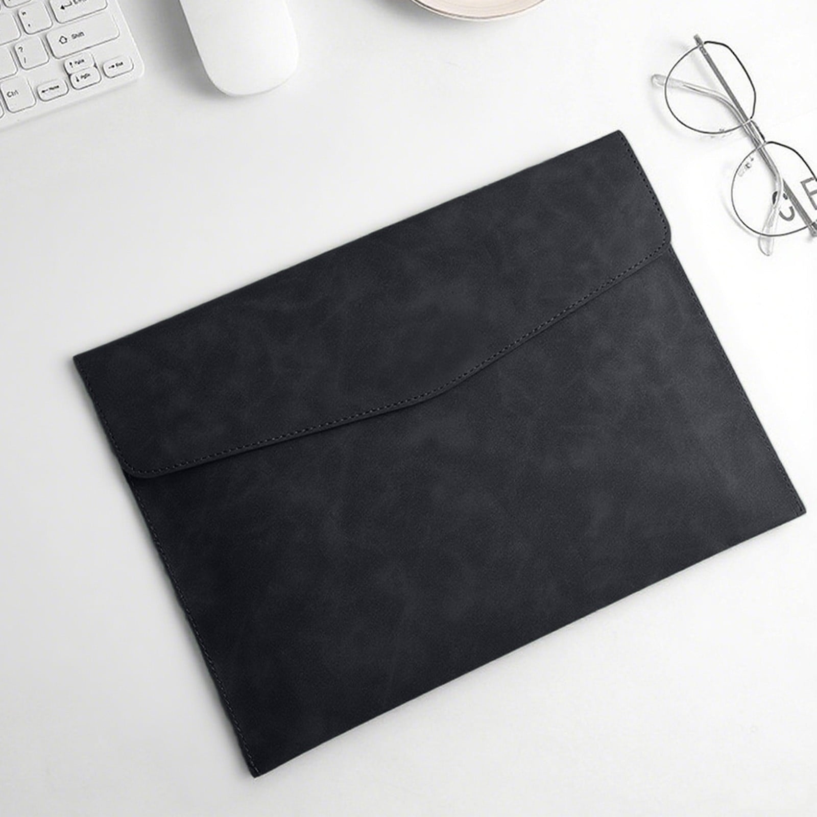PU Leather Document Holder, Large Capacity File Folder for A5, Holds 100 Sheets, Business Portfolio Organizer with Ma... - Image 6