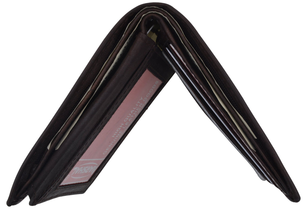 Men's Leather Bifold ID Card Holder Purse Wallet Billfold Handbag Slim Clutch - Image 6
