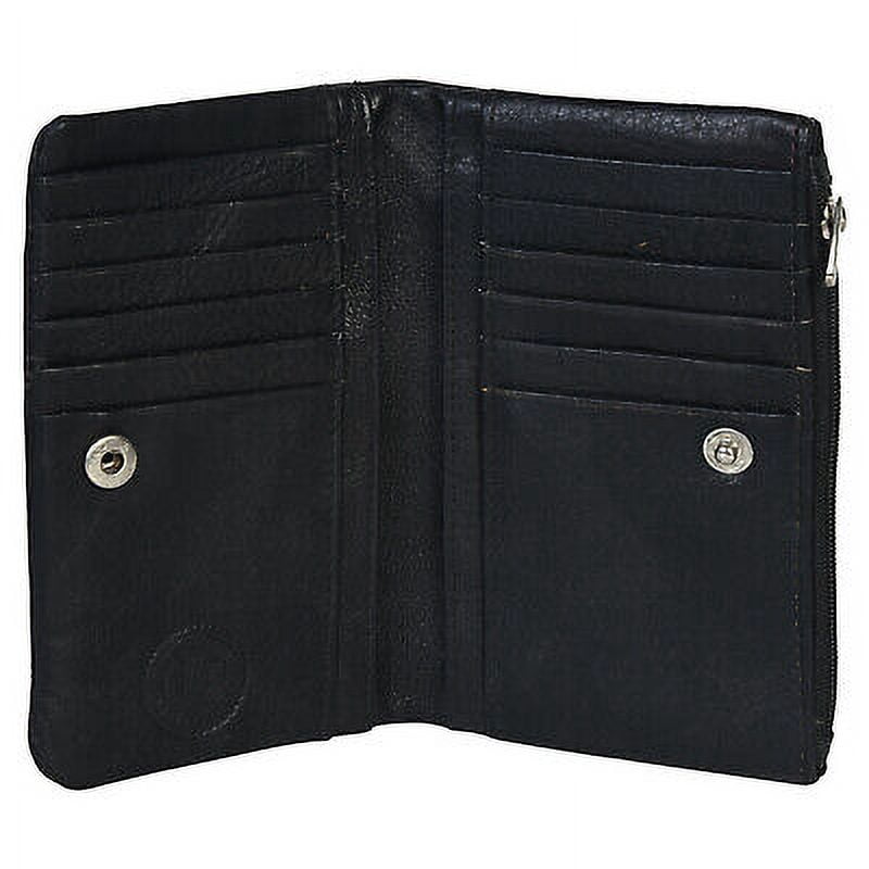 Genuine Leather Women Slim Compact Clutch Credit Card Holder with Coin Pocket - Image 2