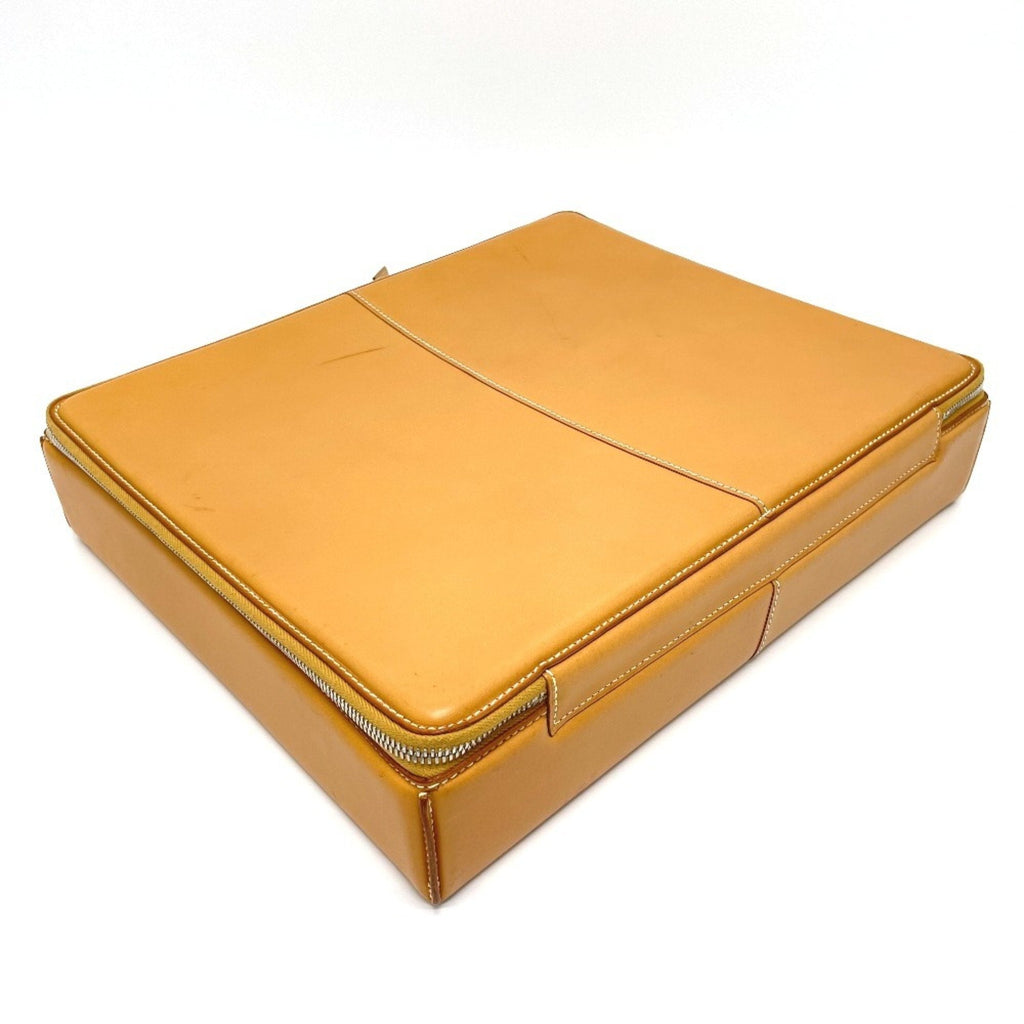 Pre-Owned HERMES Air Light MM Briefcase Handbag Leather Men's Natural Beige (Fair) - Image 4