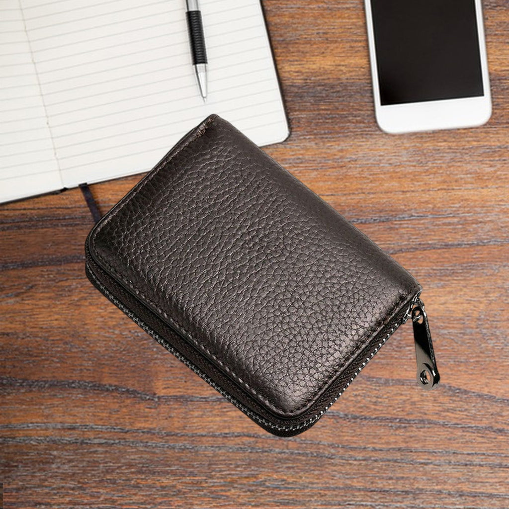 Premium Slim RFID Blocking Leather Card Holder - Multiple Slot Wallet for Men & Women - Secure Zipper Closure Credit Card Organizer - Image 6