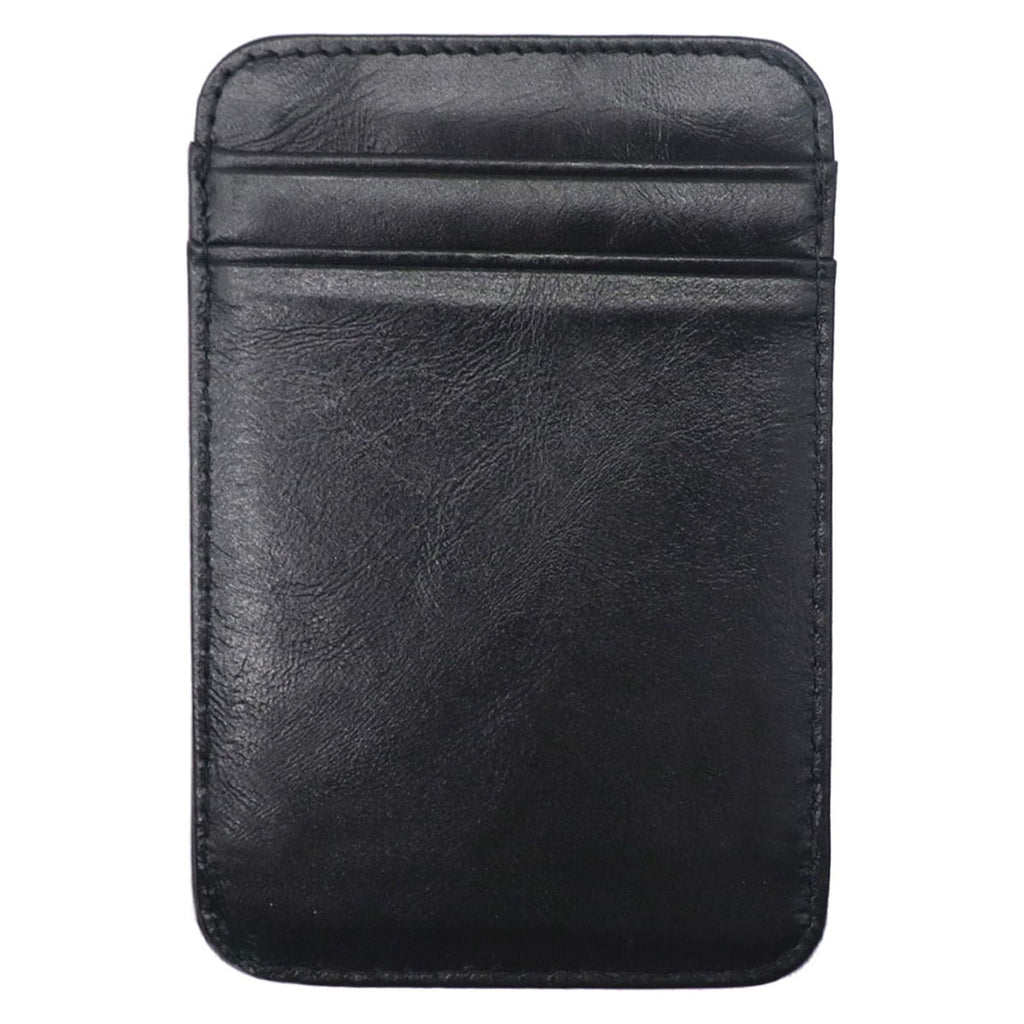 Card Holder Slim Small Wallet Faux Leather Solid Color Driver's License Credit Card Case Business Use Black - Image 2