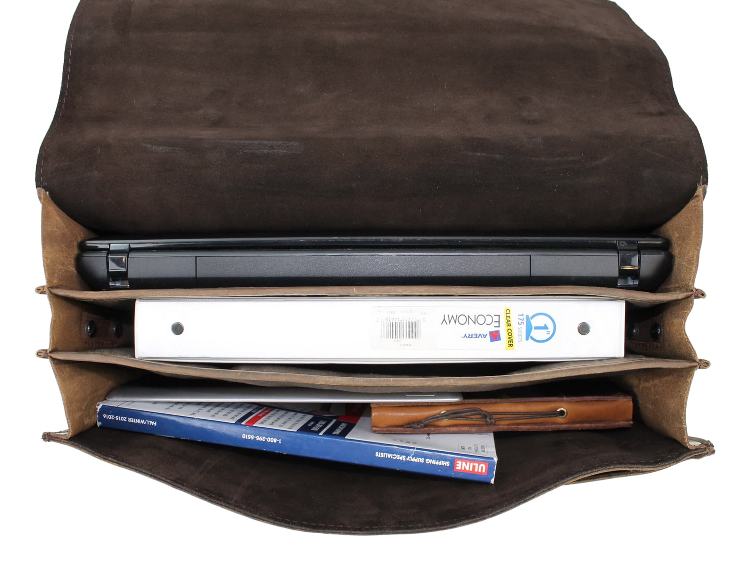 Pro Cowhide Leather Portfolio Briefcase L46.BRN - Image 3