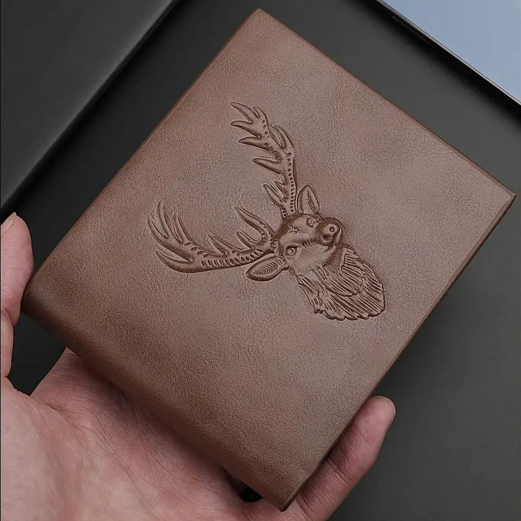 Buck/Deer Hunting Wallet for Men, Leather RFID Blocking Credit Card Holder, Mens Bifold Wallet - Image 5